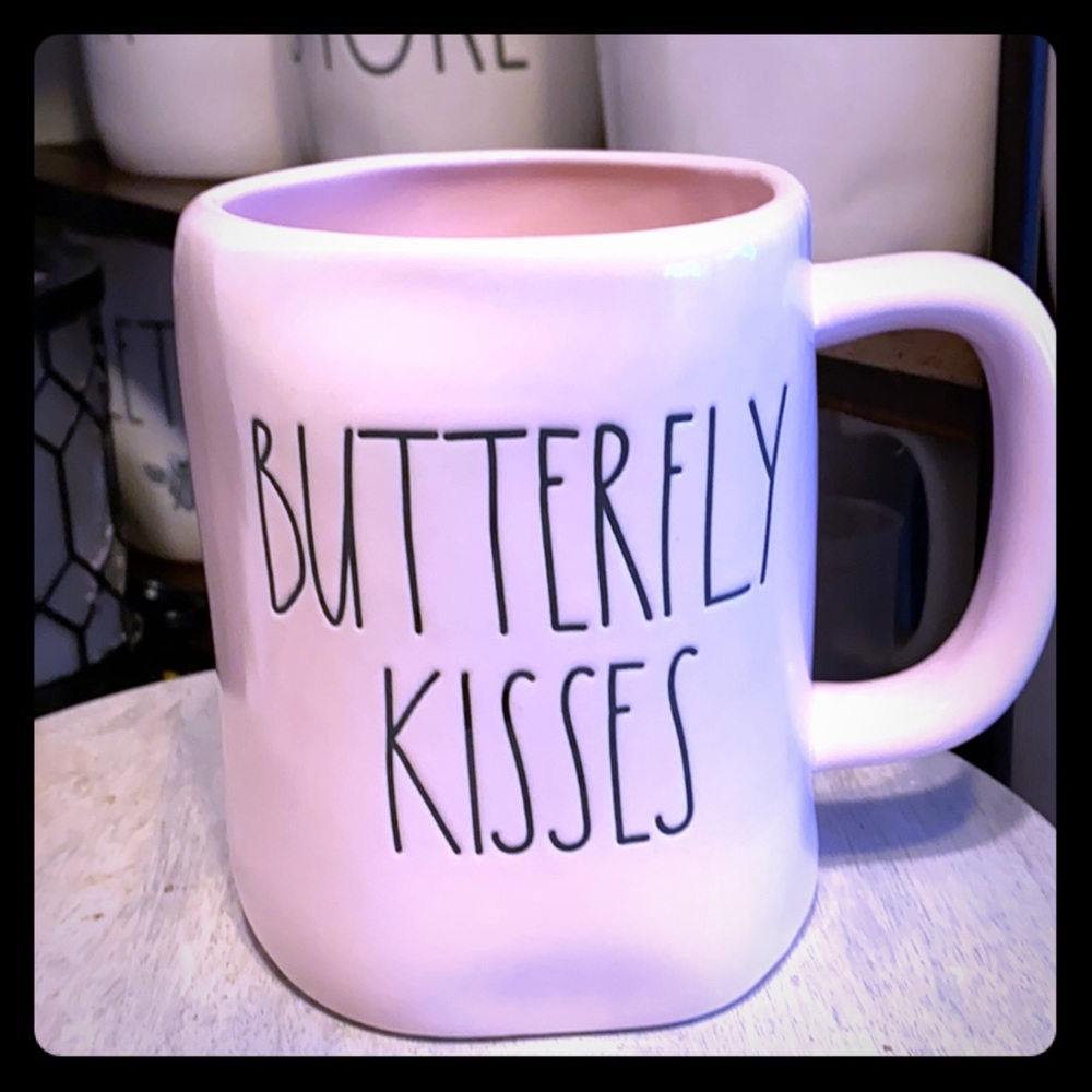 Rae Dunn Pink Butterfly Kisses mug
